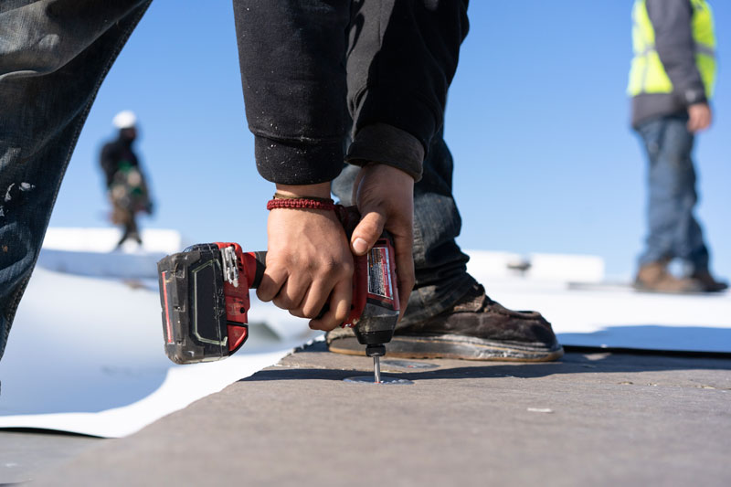 Drilling into a roof